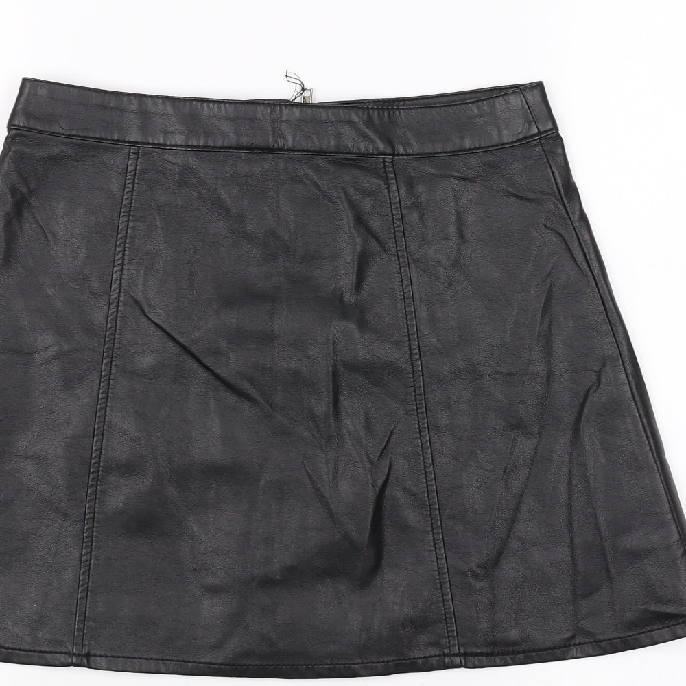 H&M Womens Black A-Line Skirt Size 8