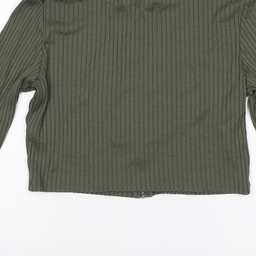 Divided Womens Green Cropped Blouse Size M