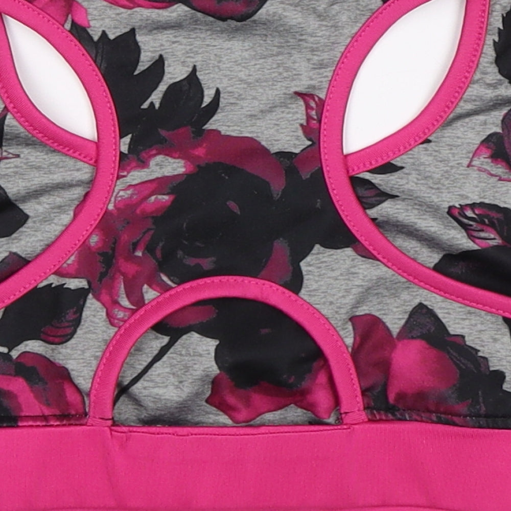 Preworn Girls Pink Floral Cropped Tank Size 7-8 Years