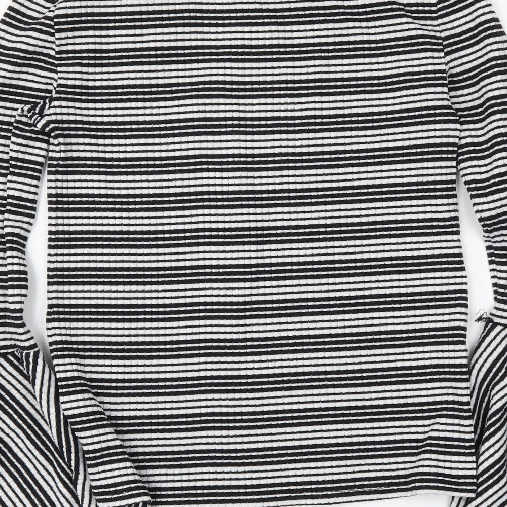Philosophy Womens Black Striped Basic Blouse Size XS