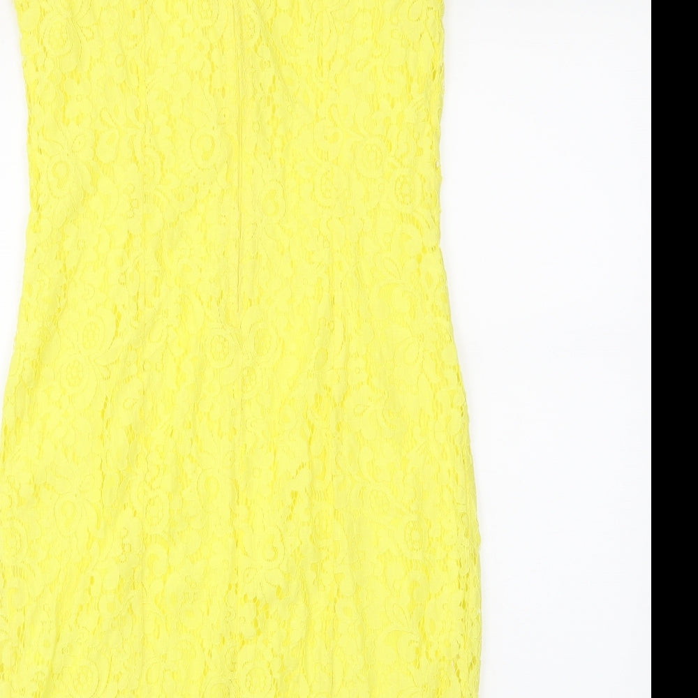 H&M Womens Yellow Sheath Size M