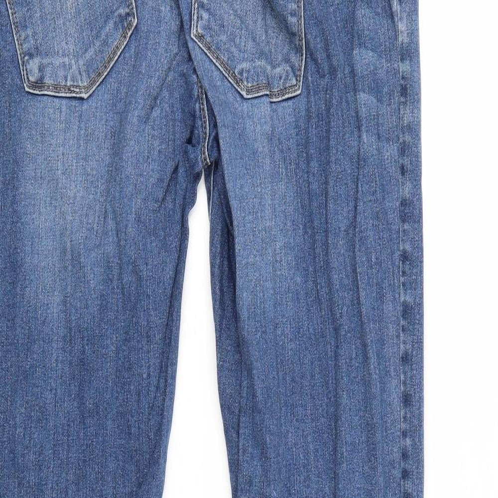 mamas & papas Womens Blue Denim Straight Jeans Size 4 L29 in - Maternity