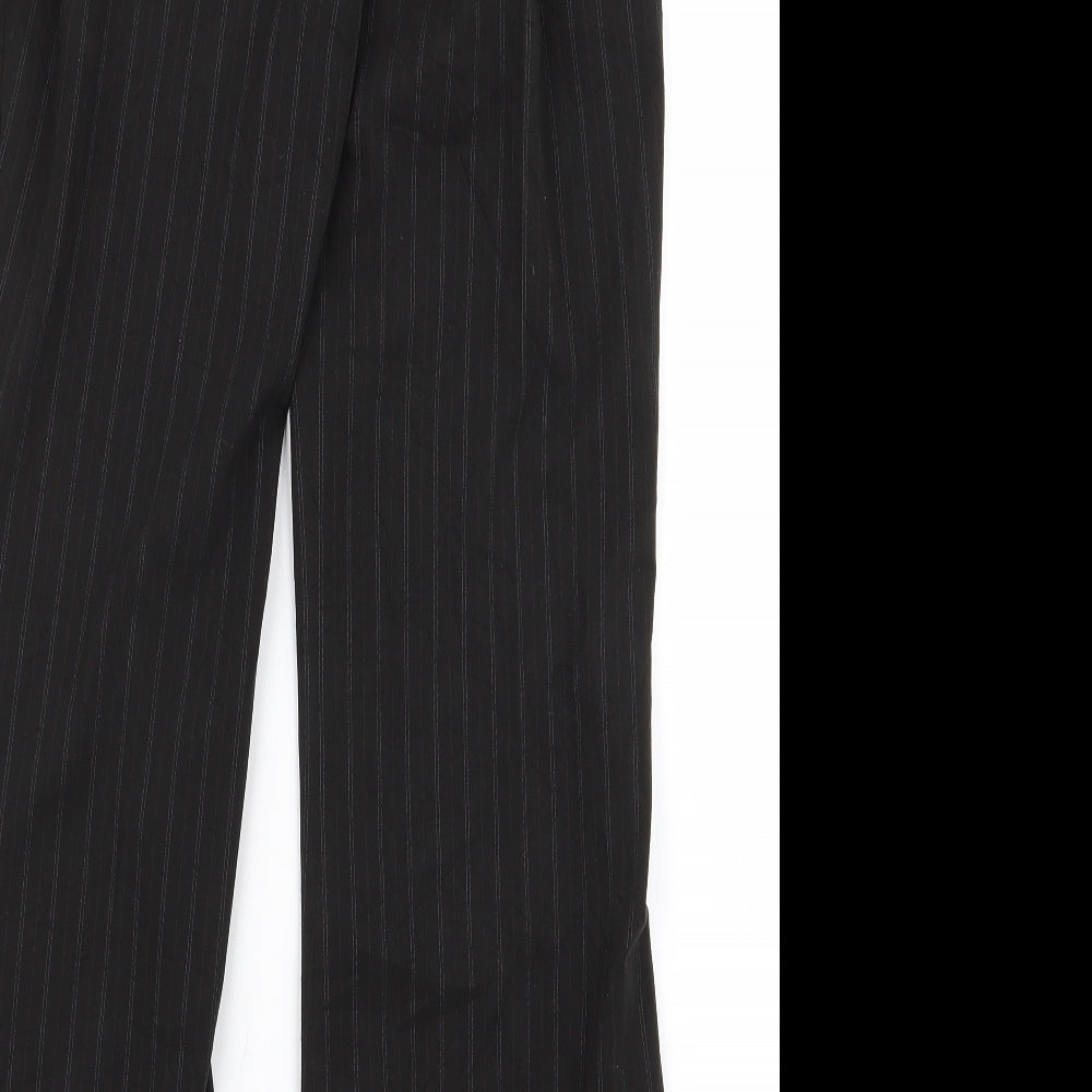 H&M Womens Black Striped Rayon Trousers Size 12 L27 in