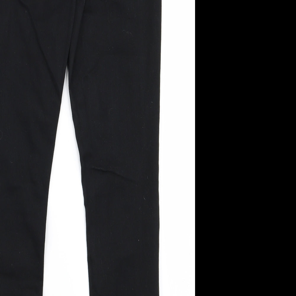 Preworn Womens Black Trousers Size 12 L26 in