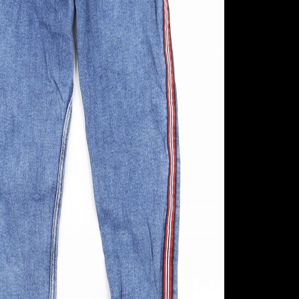 crop Womens Blue Skinny Jeans Size 36 L24 in - v