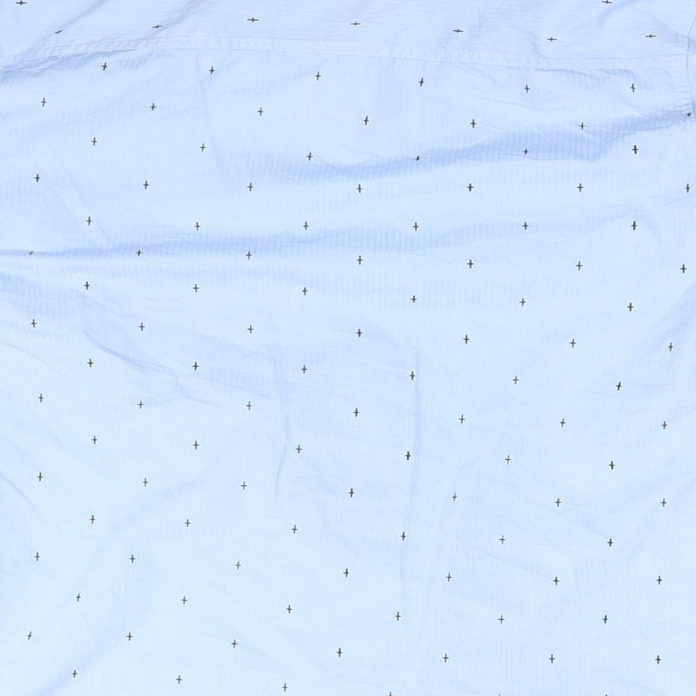 Blue Camp Mens Blue Polka Dot Button-Up Size M
