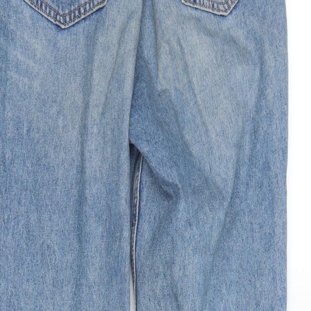 H&M Womens Blue Denim Straight Jeans Size 8 L25 in