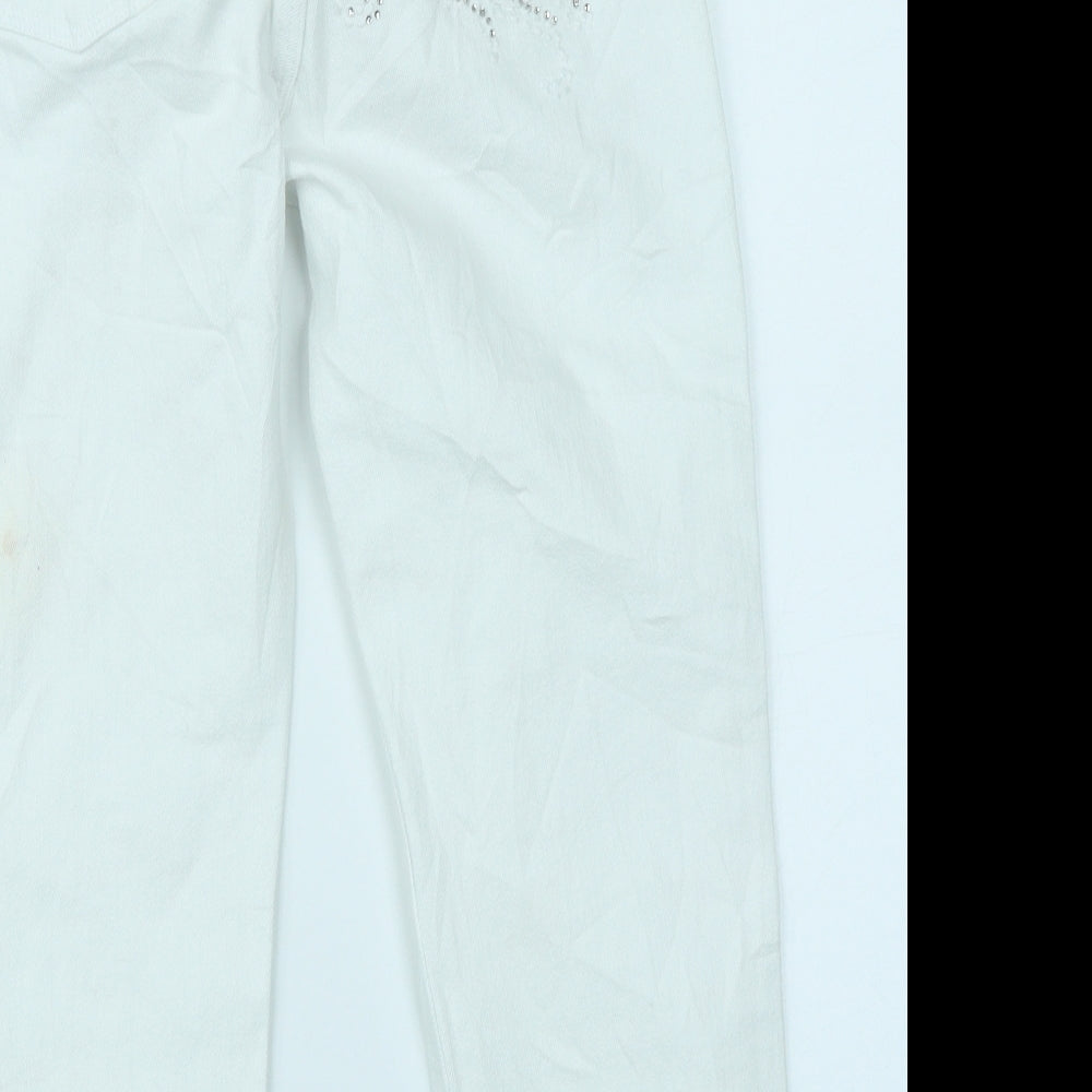 M&Co Womens White Denim Capri Jeans Size 8 L20 in