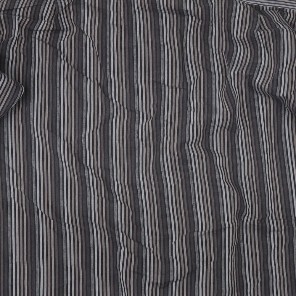 George Mens Grey Striped Button-Up Size 16