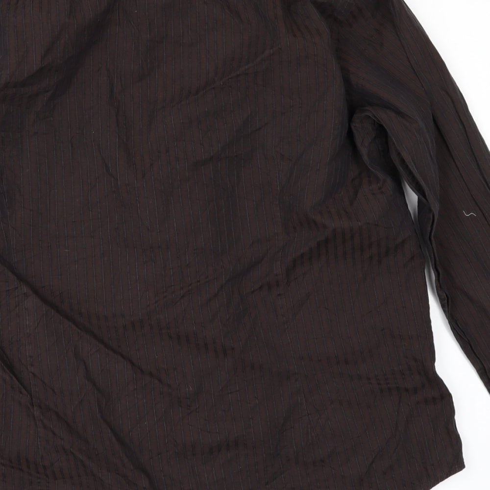 Debenhams Mens Brown Striped Button-Up Size S