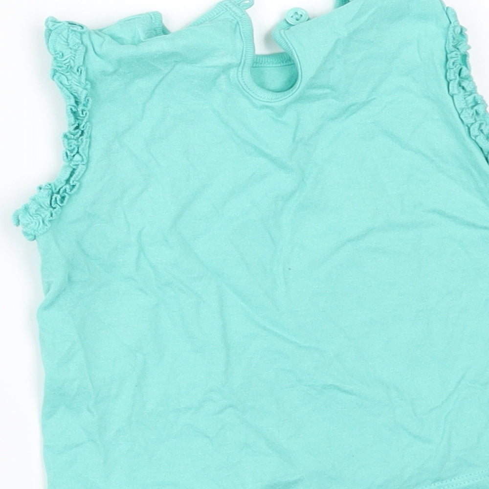 F&F Girls Green Basic T-Shirt Size 9-12 Months