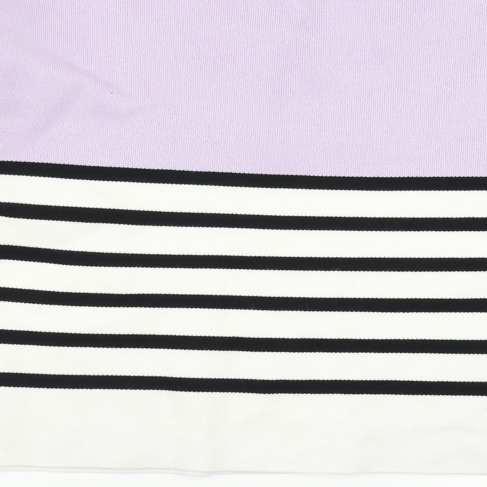 New Look Womens Purple Striped Pullover Jumper Size L