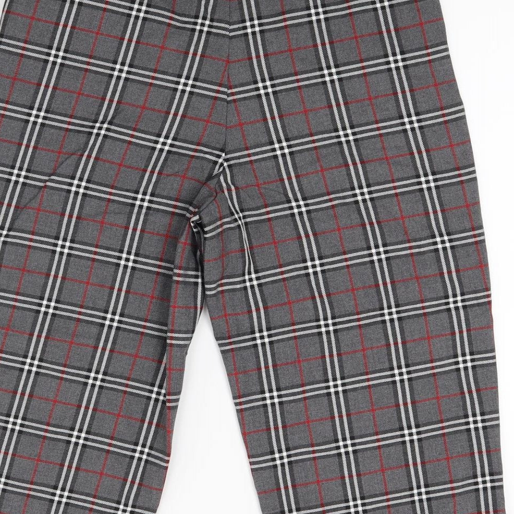 Cht Womens Grey Check Cropped Trousers Size S