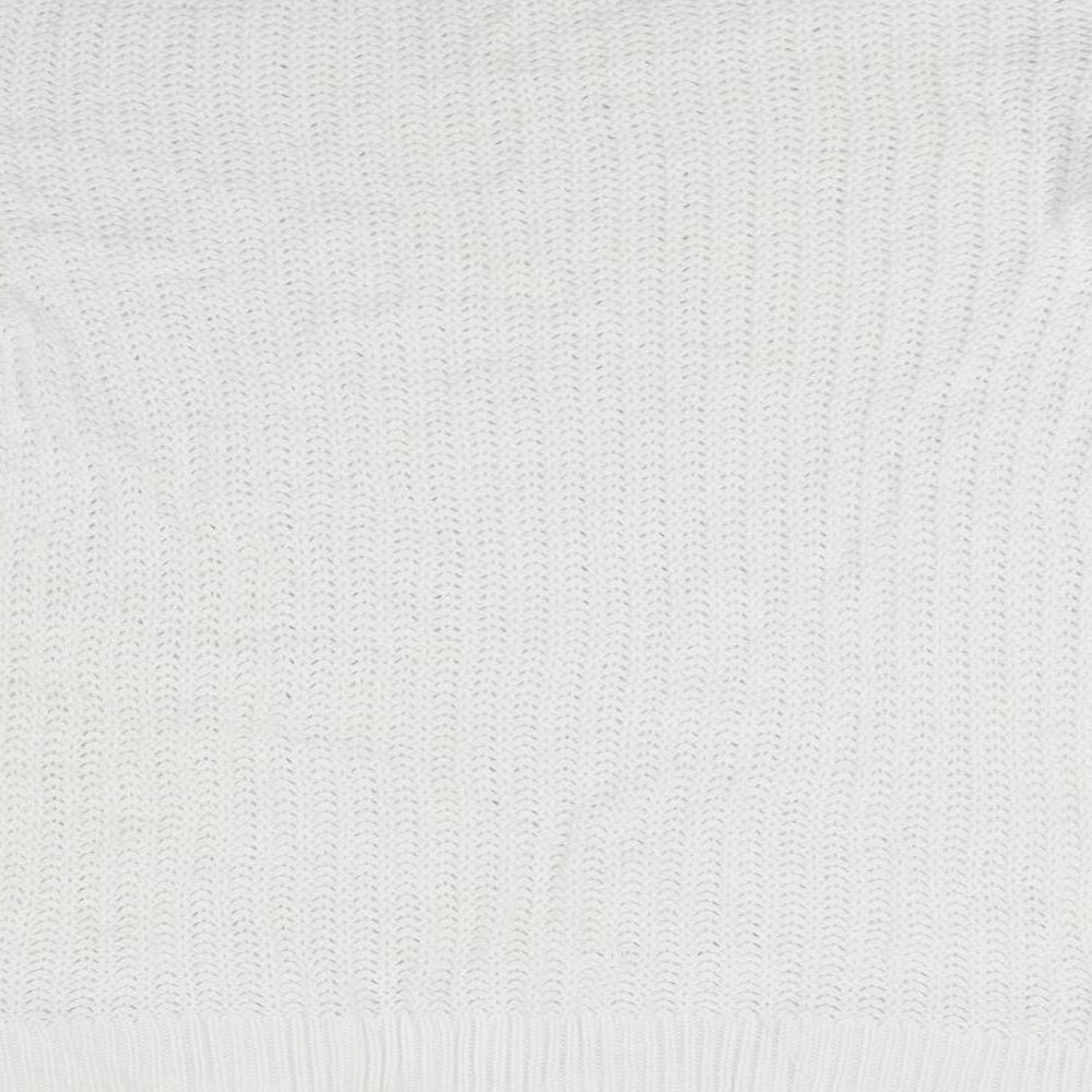 TU Womens White Knit Pullover Jumper Size 14