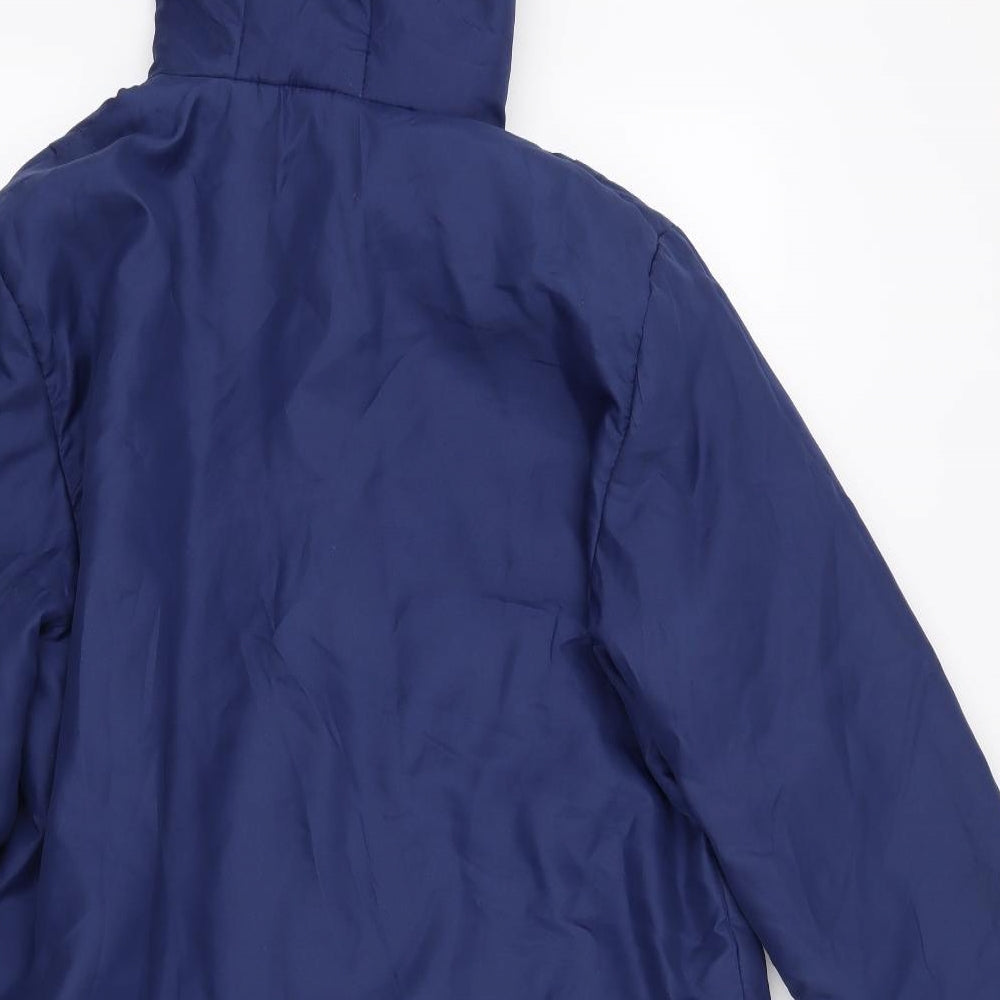Anne De Lancay Womens Blue Parka Coat Size M
