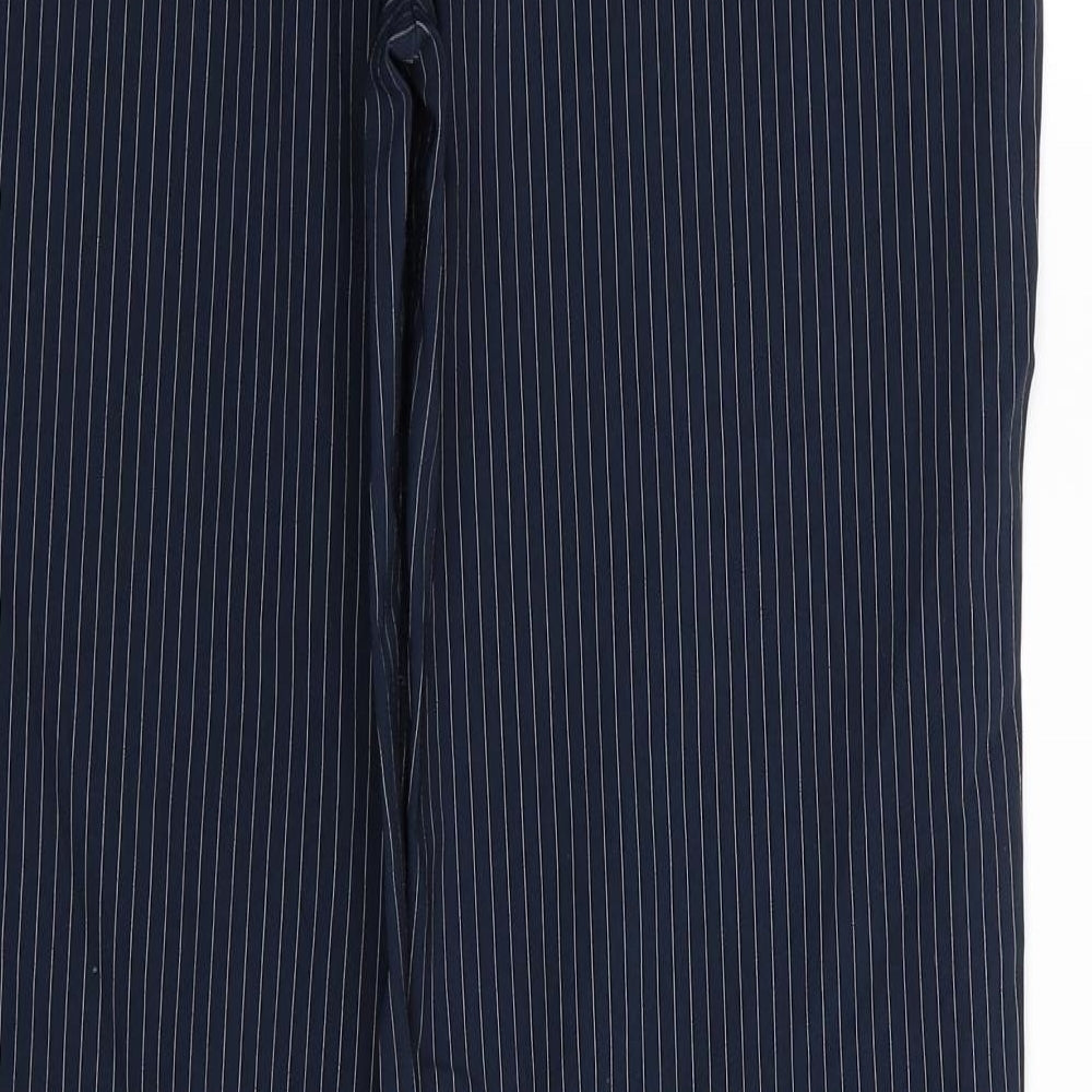 Etam Womens Blue Striped Trousers Size 16 L30 in