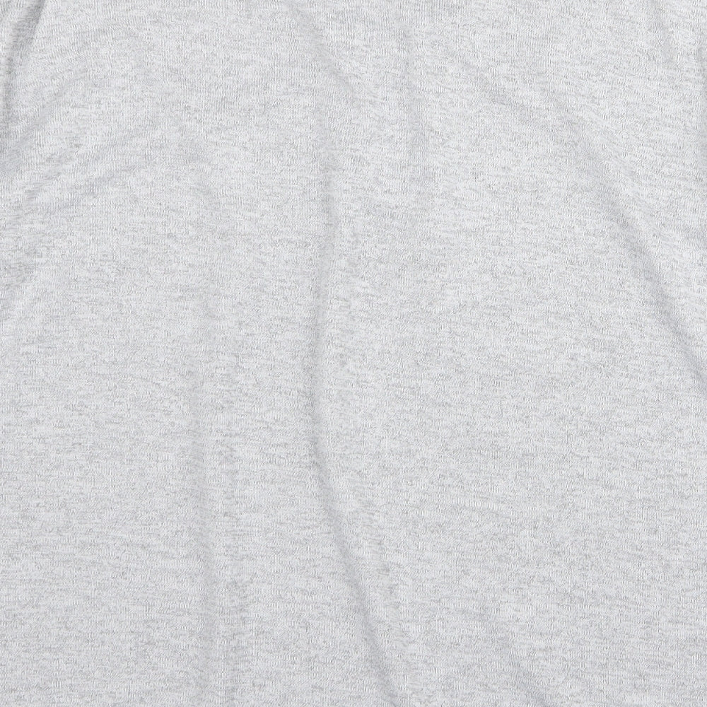 Preworn Womens Grey Floral Basic T-Shirt Size M