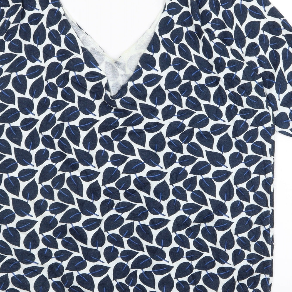 NEXT Womens Blue Floral Basic T-Shirt Size 10