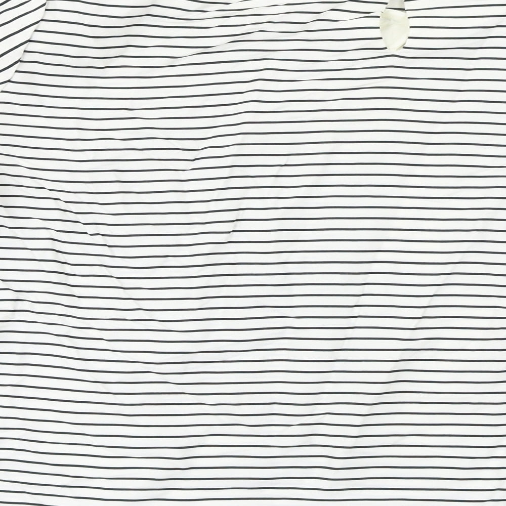 Precis Womens White Striped Basic Blouse Size 14