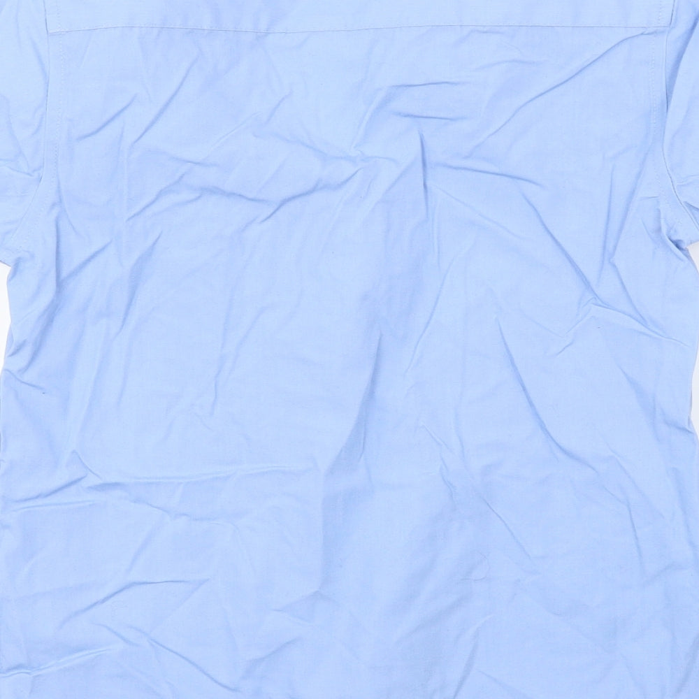 TU Boys Blue Basic Button-Up Size 9 Years