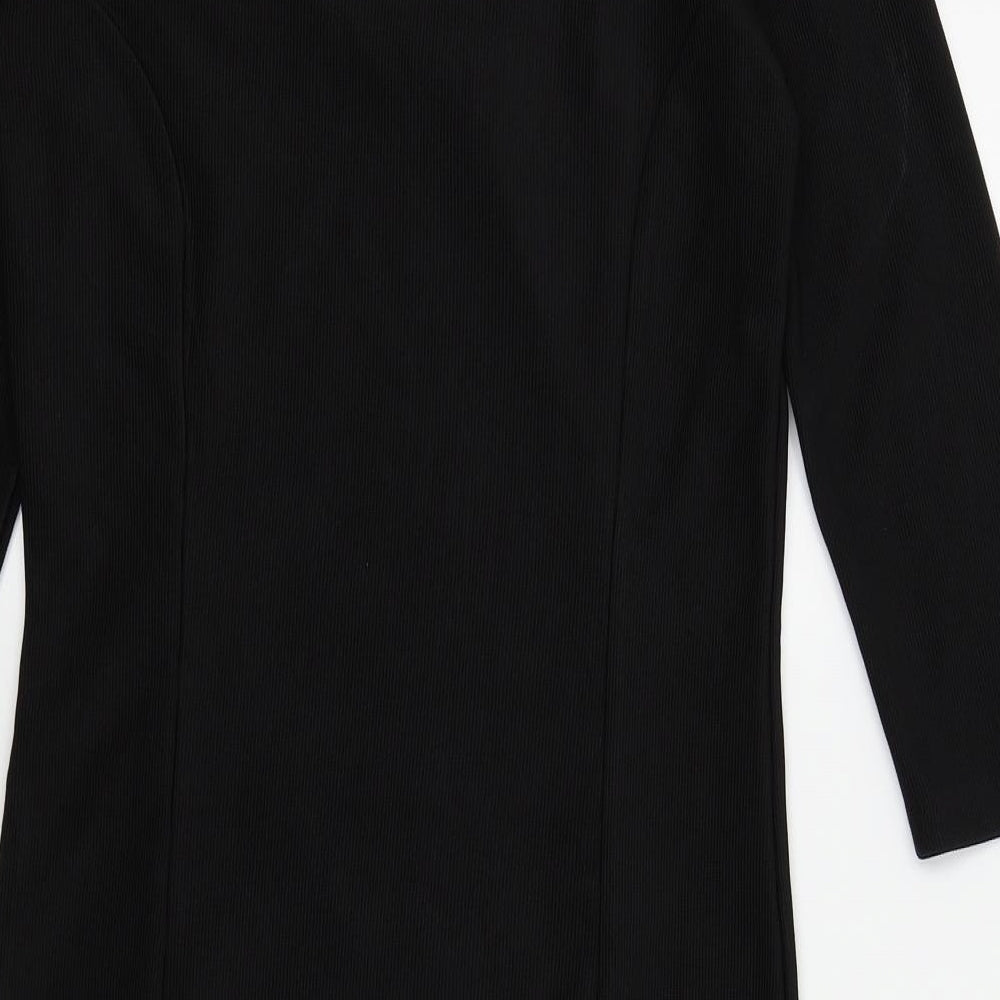 page one Womens Black Colourblock A-Line Size M