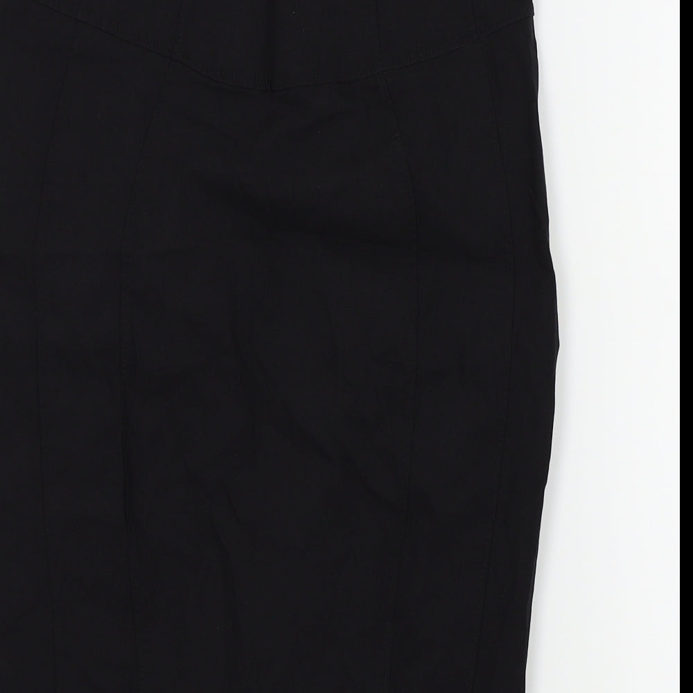 MISSSEXIES Womens Black A-Line Skirt Size 10 - split front