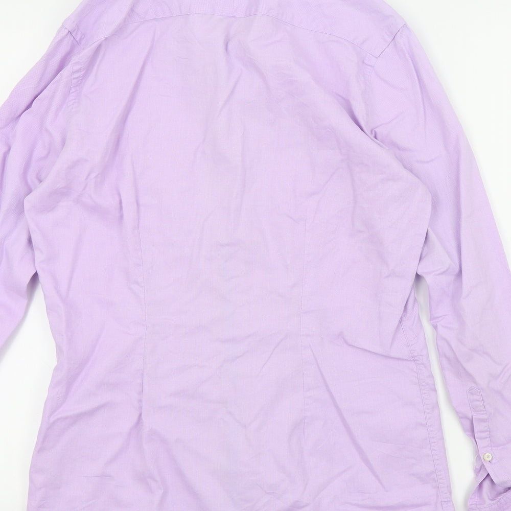 NEXT Mens Purple Colourblock Button-Up Size 15