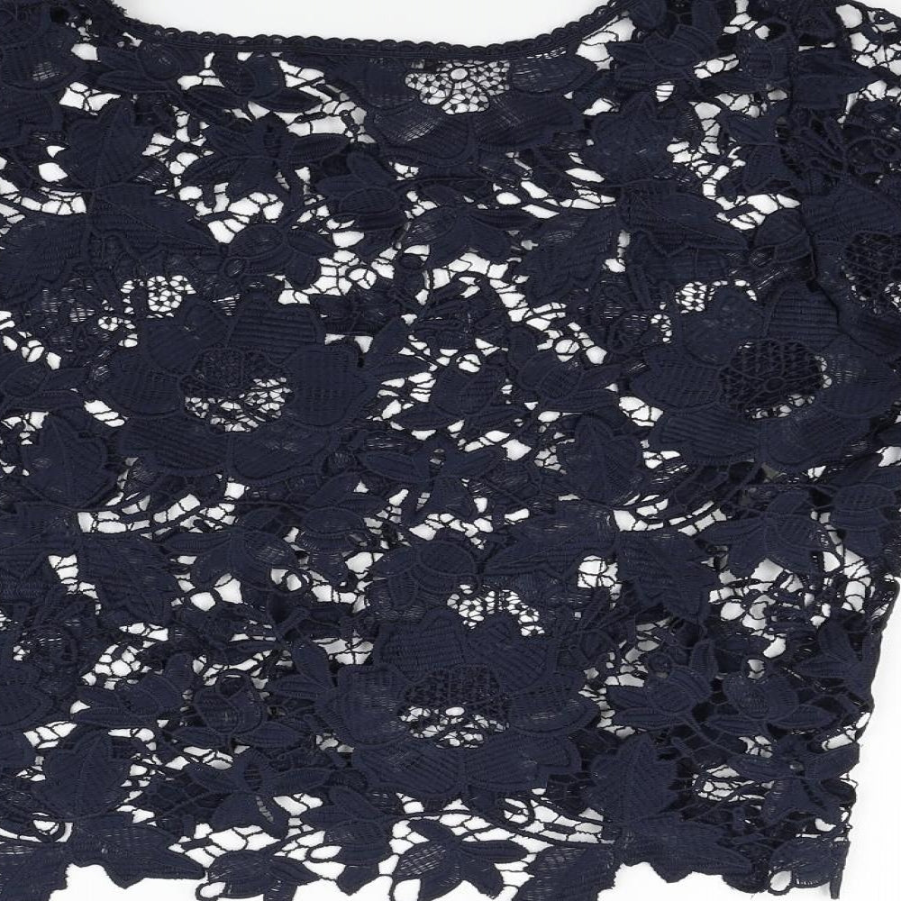 Atmosphere Womens Blue Basic Blouse Size S - open