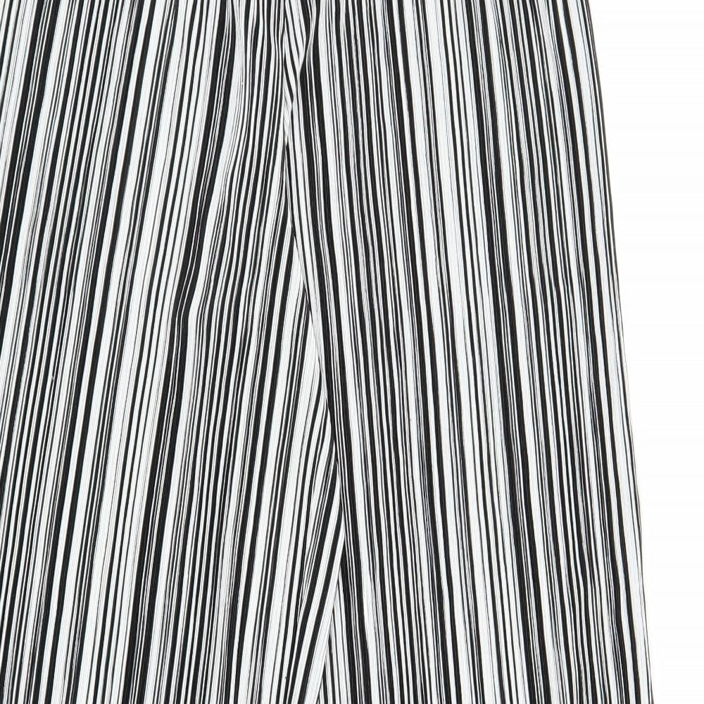 Primark Womens Grey Striped Bloomer Trousers Size 8 L22 in