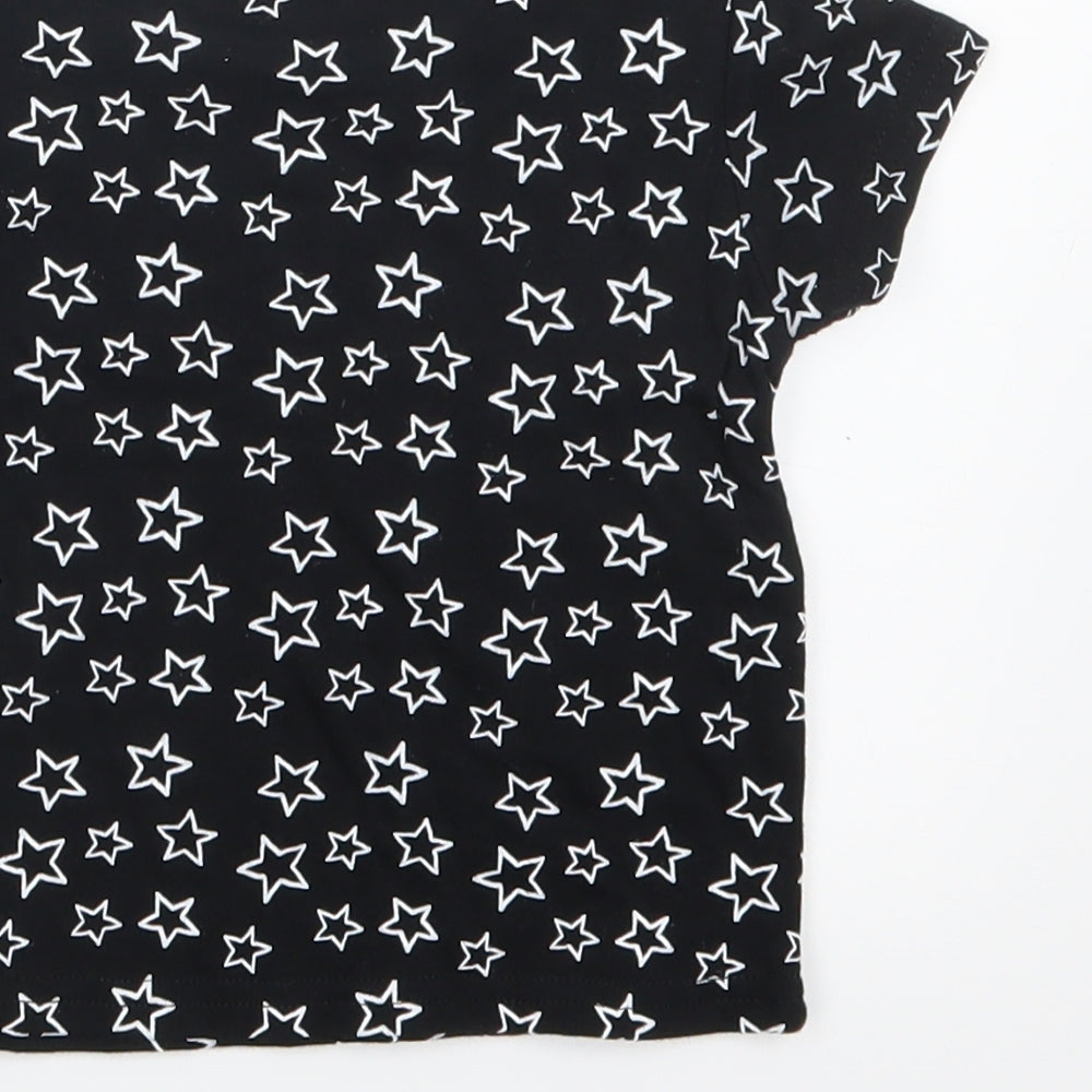 Earlydays Baby Black Geometric Basic T-Shirt Size 12-18 Months - Stars
