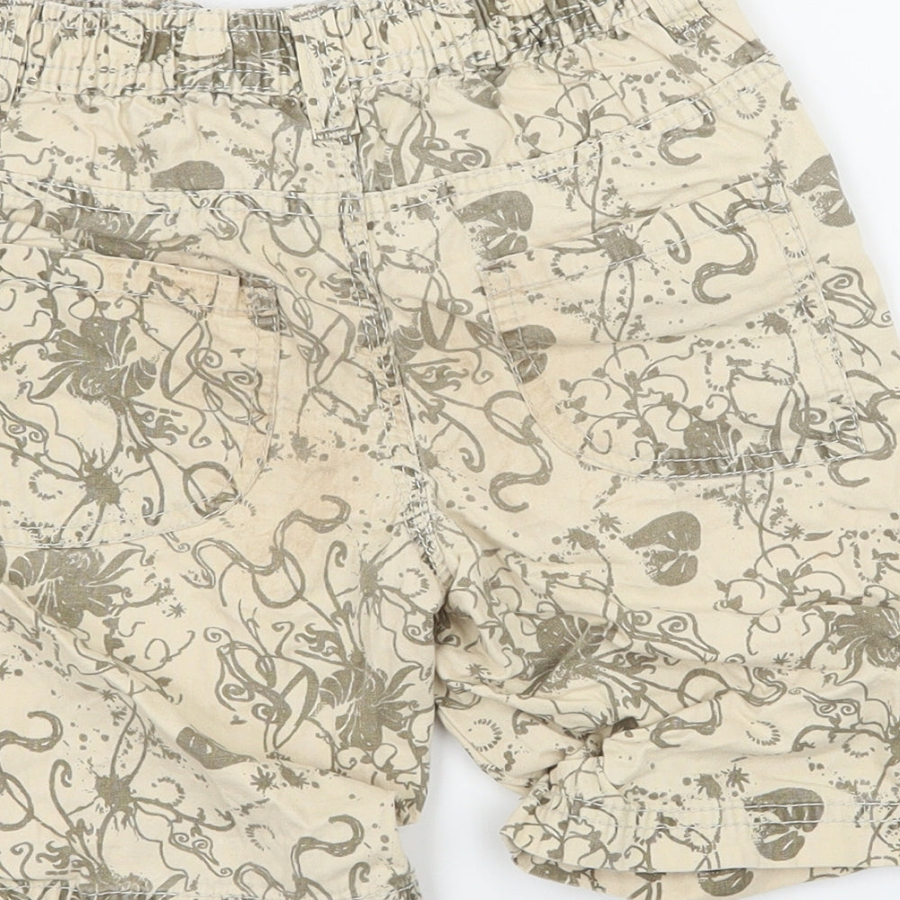 Rebel Boys Beige Floral Bermuda Shorts Size 4-5 Years