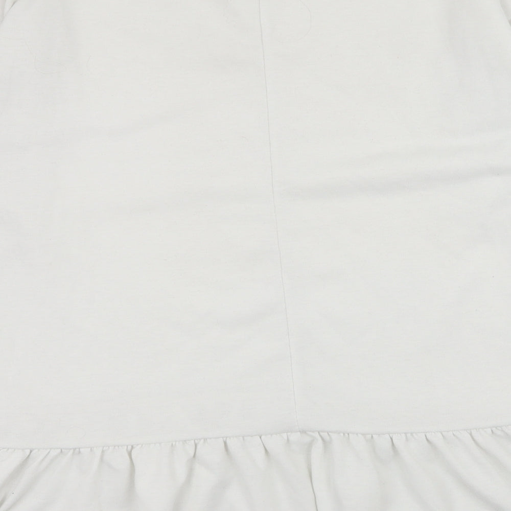 Boohoo Womens White Jersey Pullover Sweatshirt Size 8
