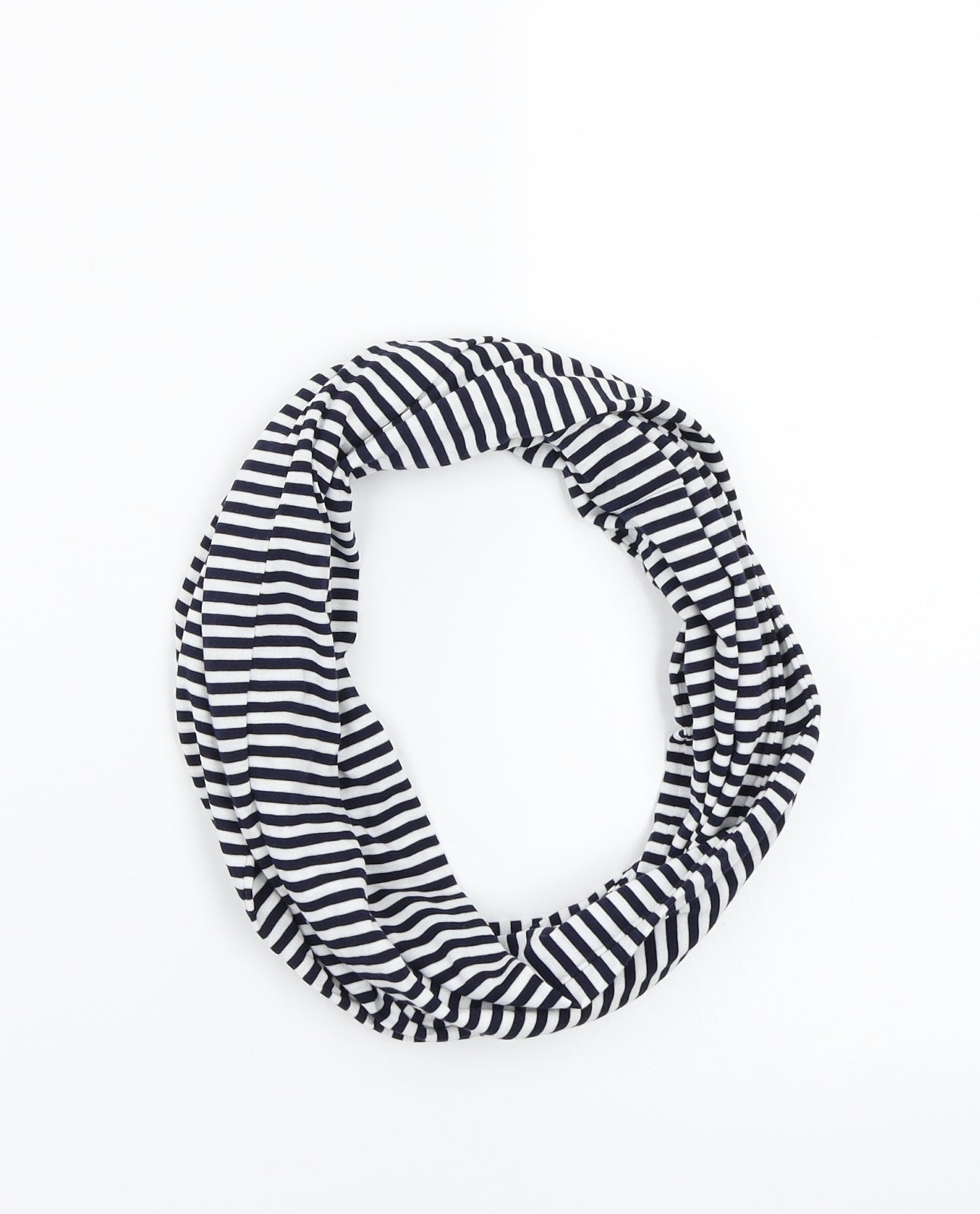 Preworn Womens White Striped Scarf