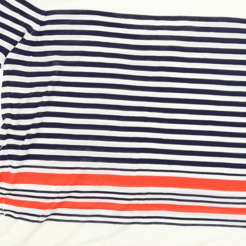 F&F Womens White Striped Pullover Jumper Size 10