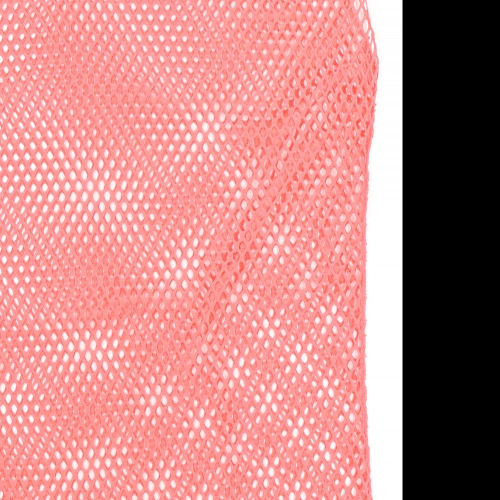 Mantian Womens Orange Mesh Tunic T-Shirt Size 2XL