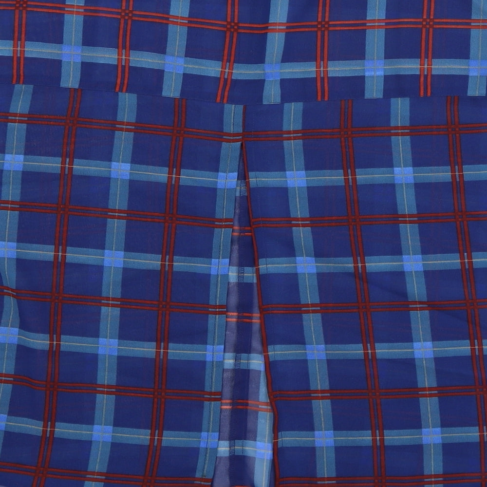 Heart and Soul Womens Blue Check Basic Blouse Size 16