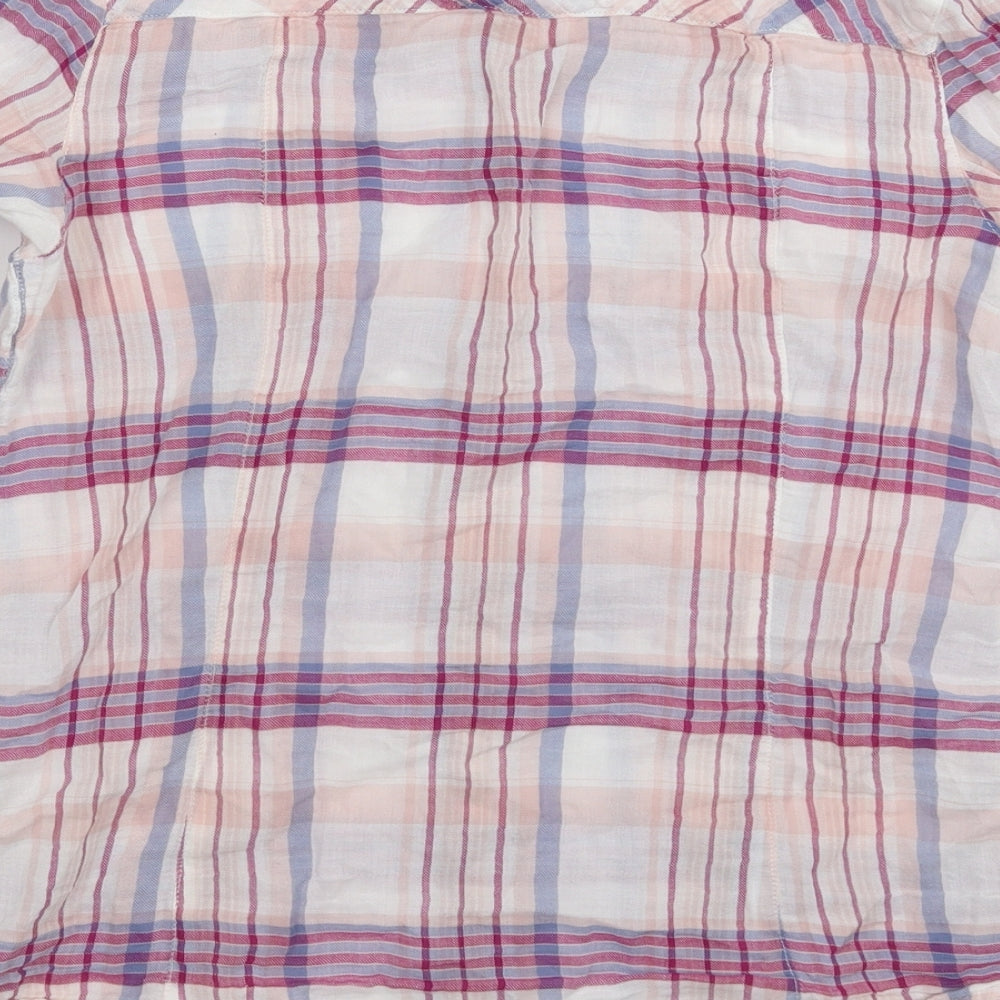 edc by Esprit Womens White Check Basic Button-Up Size S