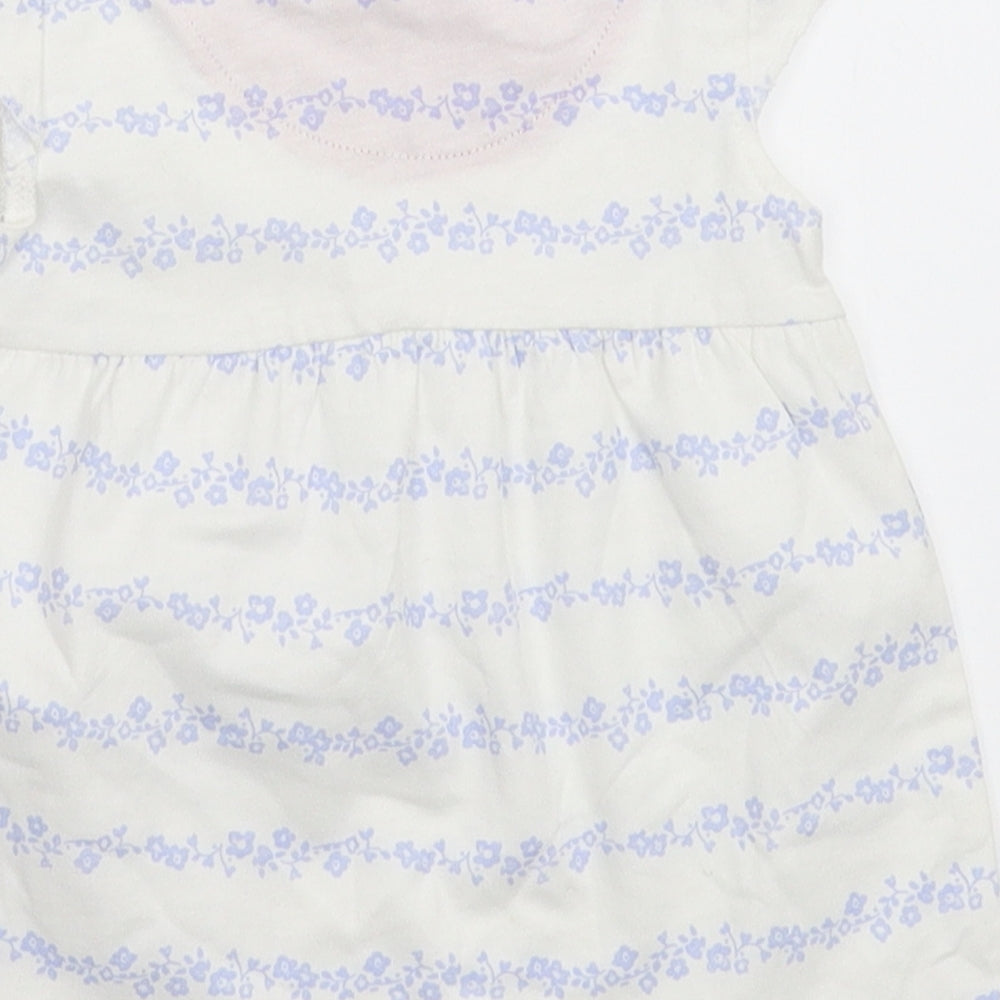 George Girls White Floral Fit & Flare Size 0-3 Months