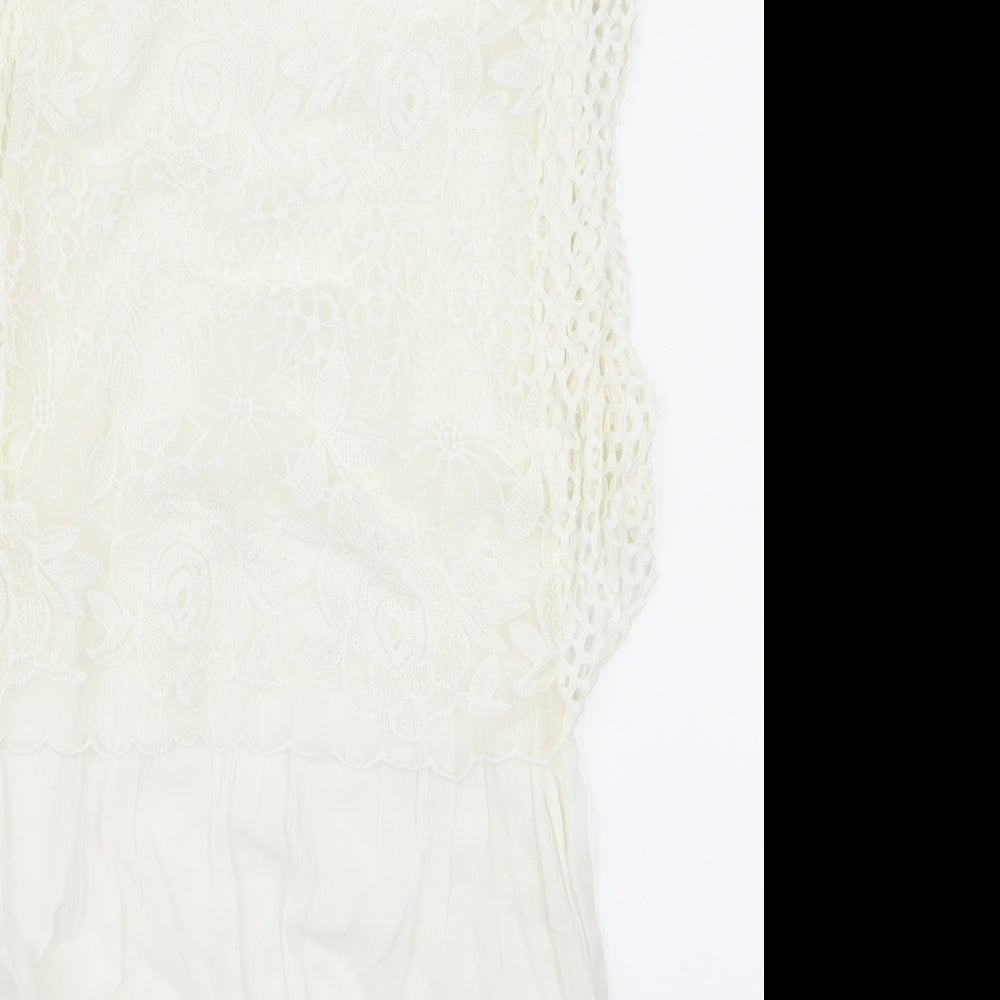 Preworn Womens Beige A-Line Size 8 - m