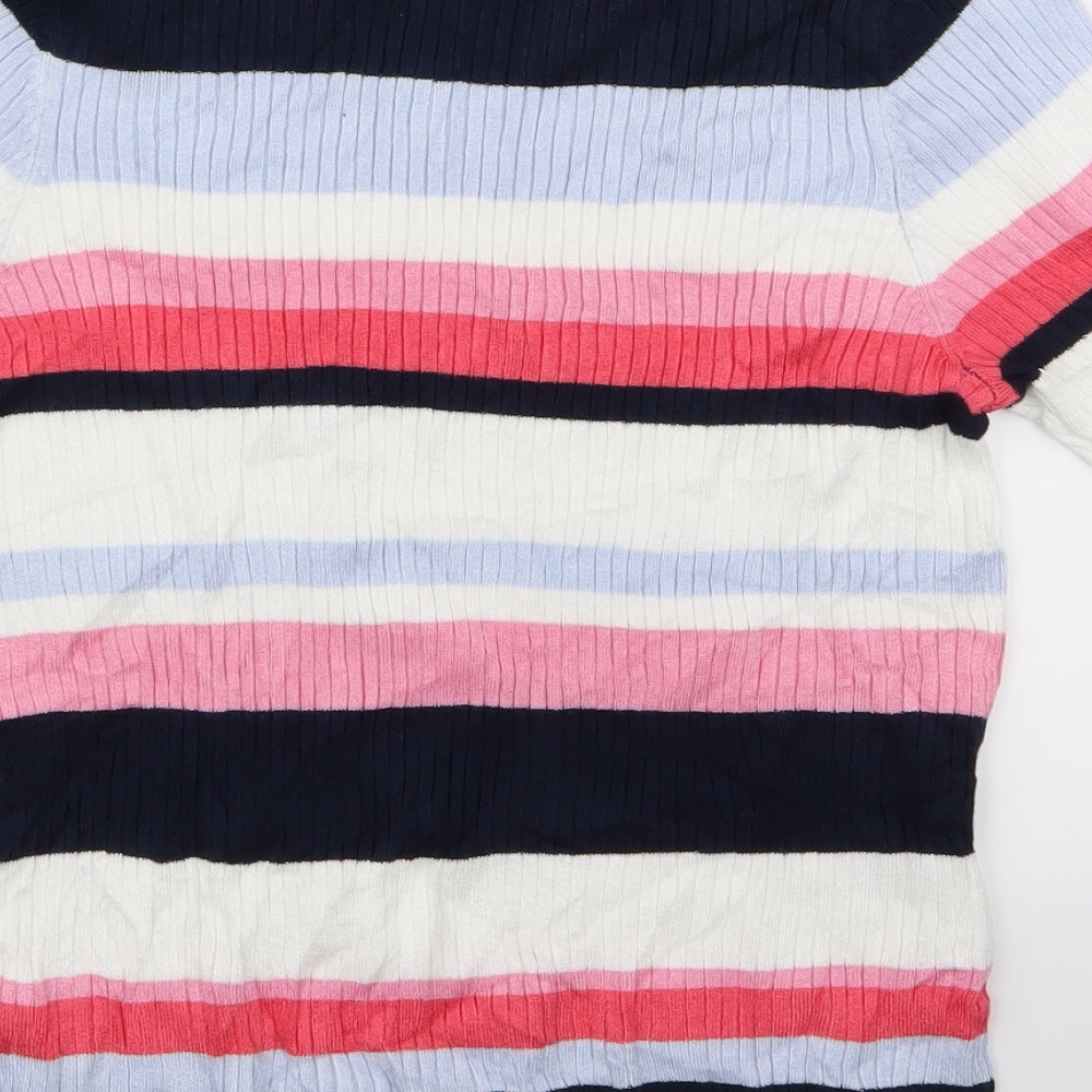 m&s Womens Multicoloured Striped Pullover Jumper Size 10