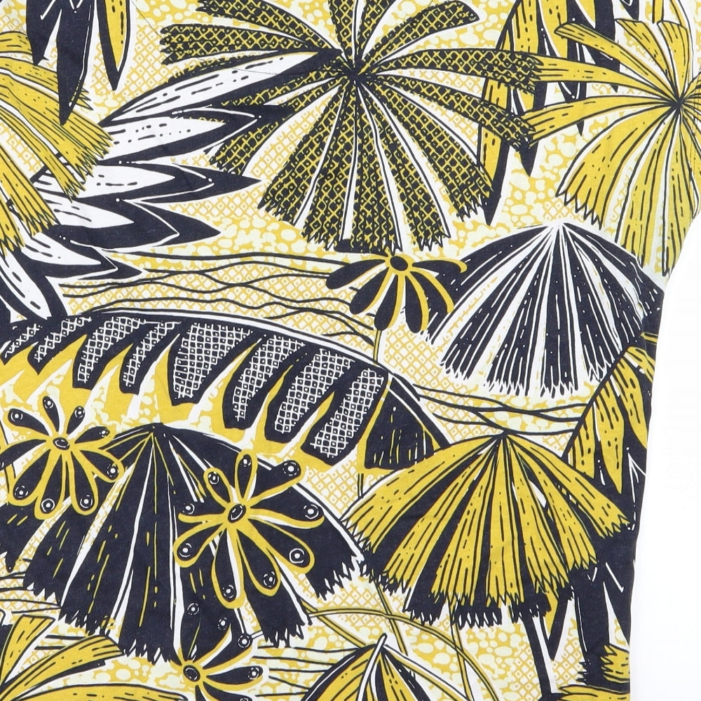 CAPSULE Womens Black Floral Basic T-Shirt Size 12 - v