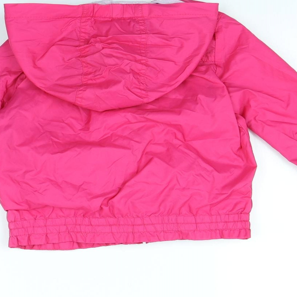 United Colors of Benetton Girls Pink Rain Coat Coat Size 3 Years