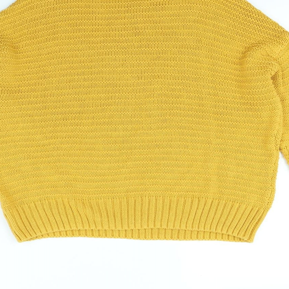 Divided Womens Yellow Pullover Jumper Size S