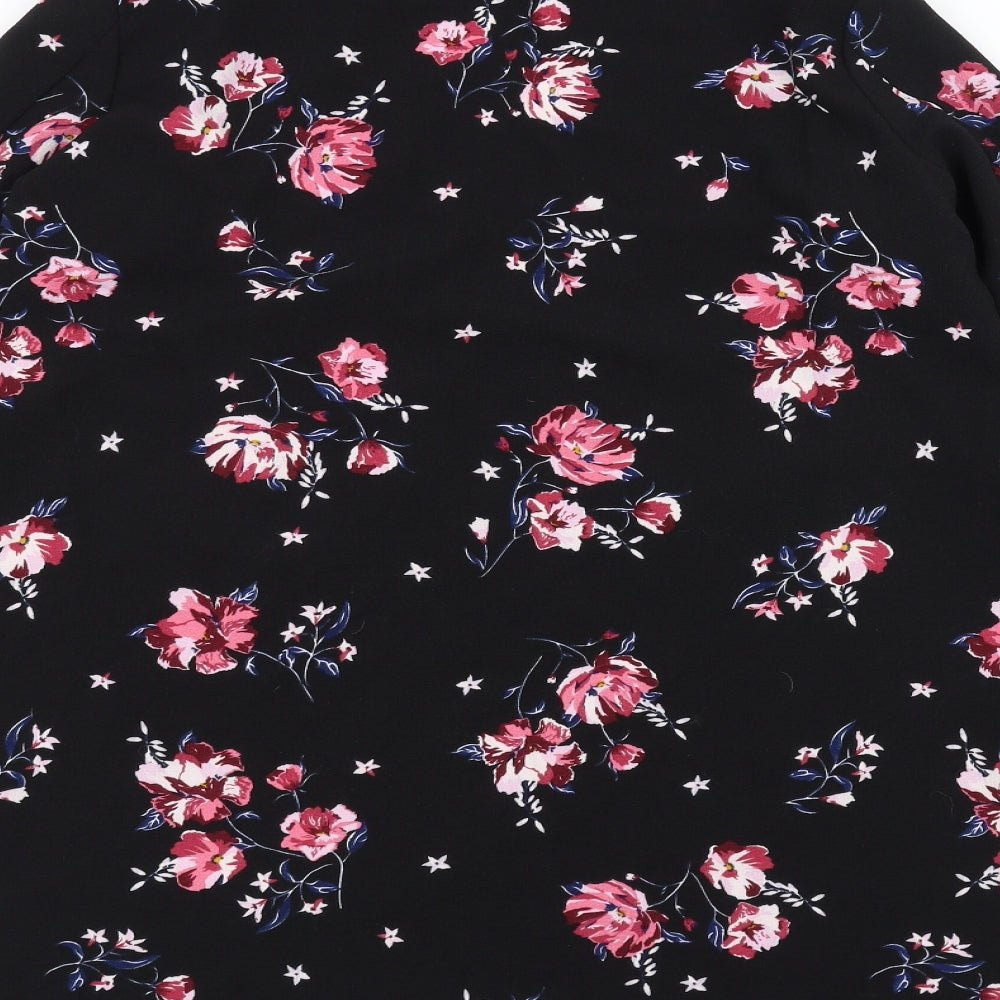 H&M Womens Black Floral Jacket Coatigan Size S