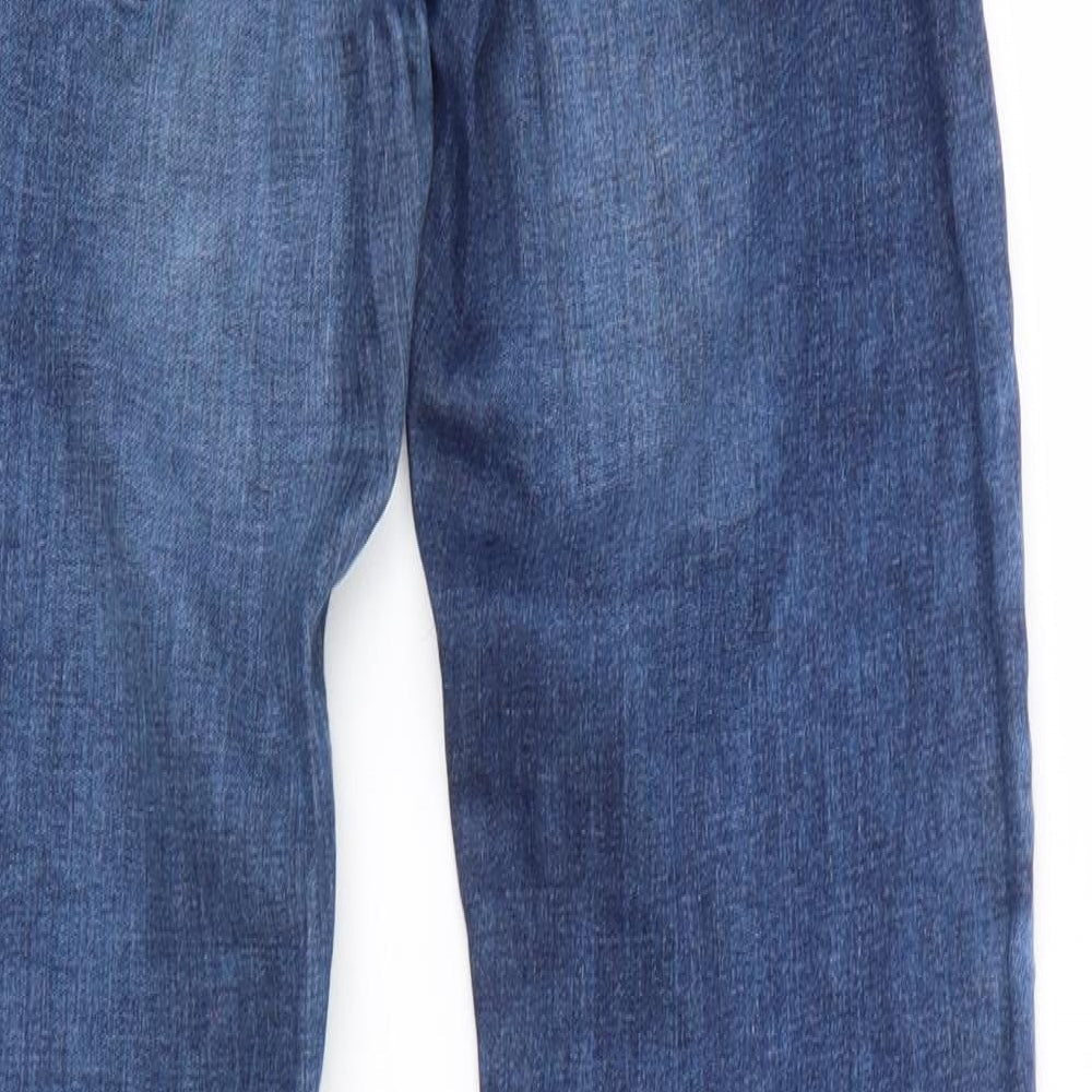 Preworn Womens Blue Denim Tapered Jeans Size 8 L30 in