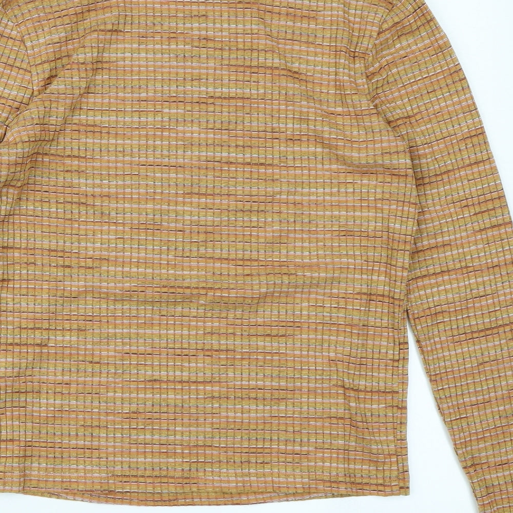 Primark Womens Orange Striped Basic T-Shirt Size M