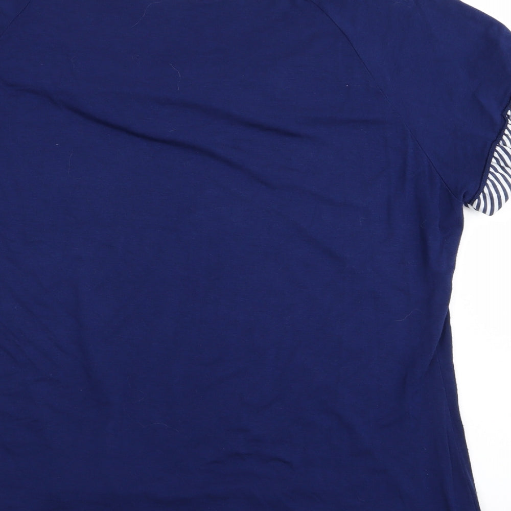 klass collection Womens Blue Basic T-Shirt Size L