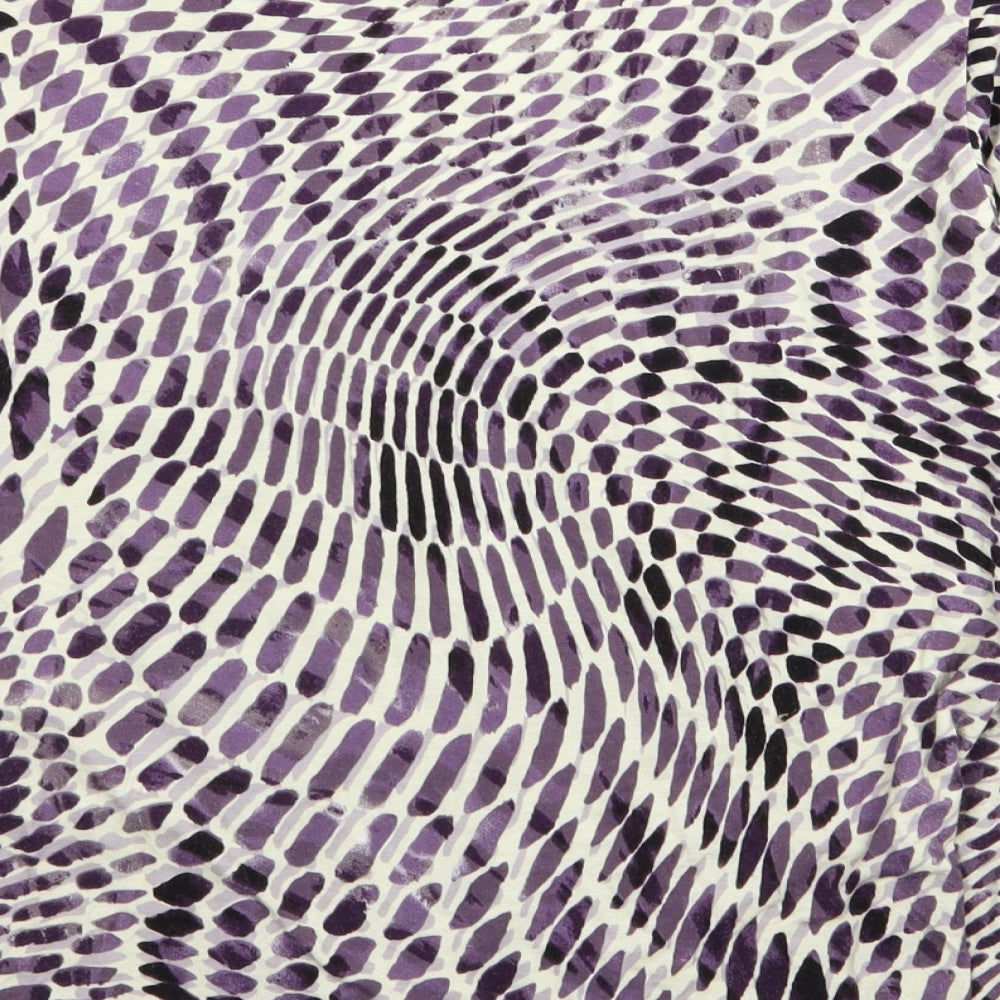 thestockshop Womens Purple Geometric Basic T-Shirt Size 14