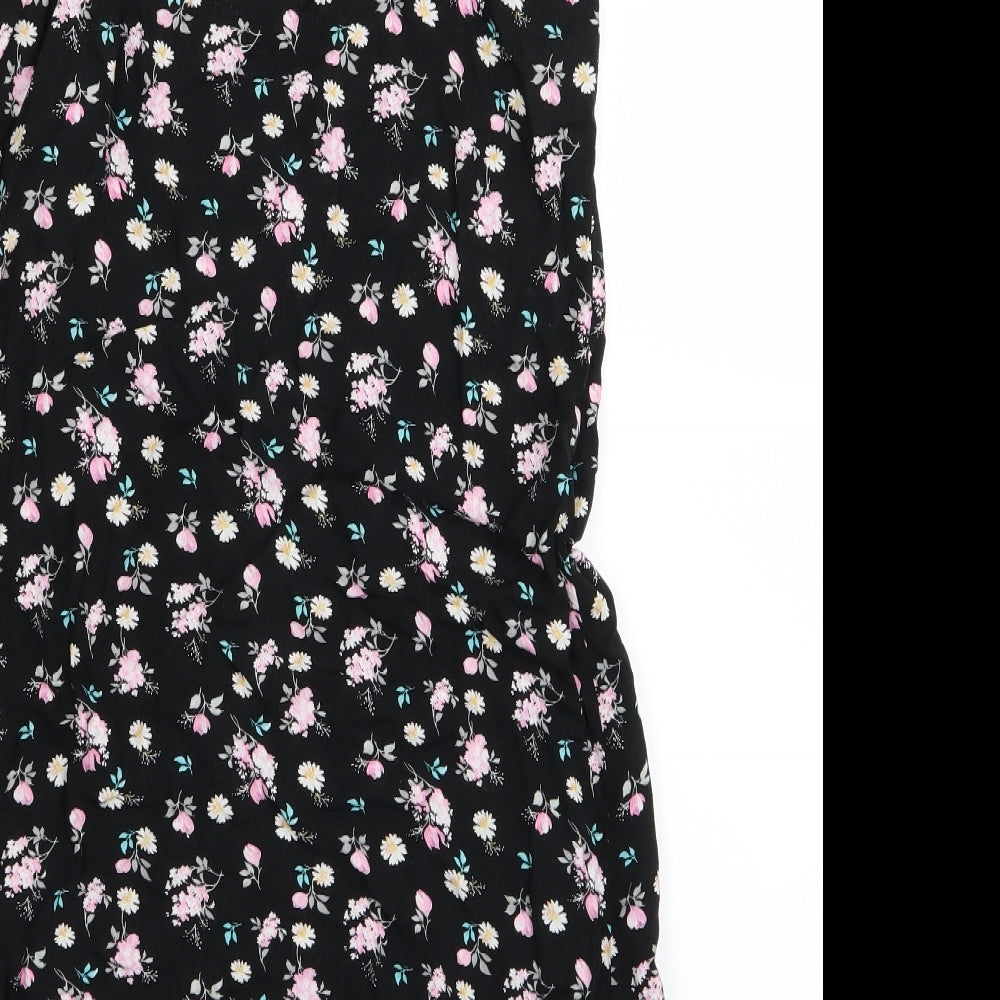 Cotton On Womens Black Floral A-Line Size XS