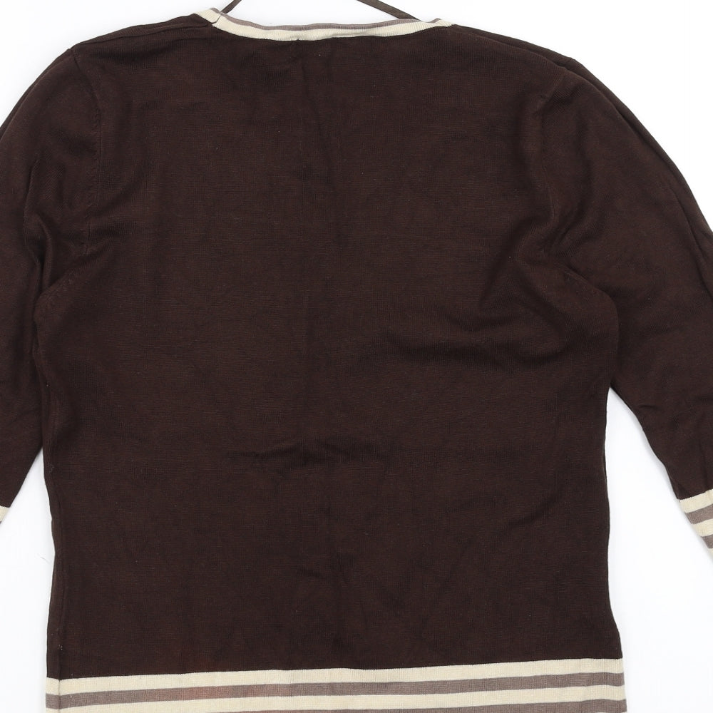 Just Elegance Womens Brown Pullover Jumper Size S
